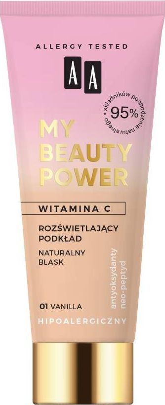 AA AA My Beauty Power rozswietlajacy podklad 01 Vanilla 30ml 5900116081953 (5900116081953) tonālais krēms