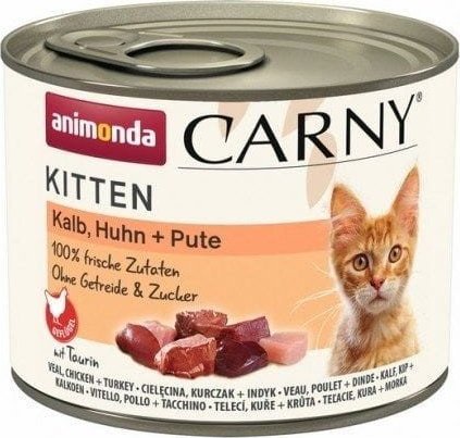 Animonda ANIMONDA Carny Kitten smak: wolowina, cielecina i kurczak 200g 12592557 (4017721839655) kaķu barība