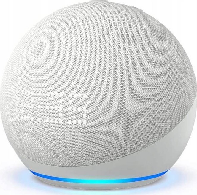 Amazon Echo Dot 5 white with clock datoru skaļruņi