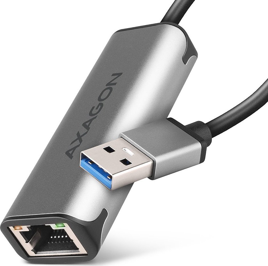 Axagon ADE-25R SUPERSPEED USB-A 2.5 GIGABIT ETHERNETCompact aluminum USB-A 3.2 Gen 1 2.5 Gigabit Ethernet 10/100/1000/2500 Mbit adapter with adapteris