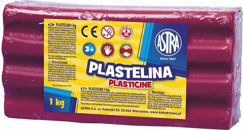 Astra Plastelina 1 kg purpurowa (303111009) 303111009 (5900263030859) materiāli konstruktoriem