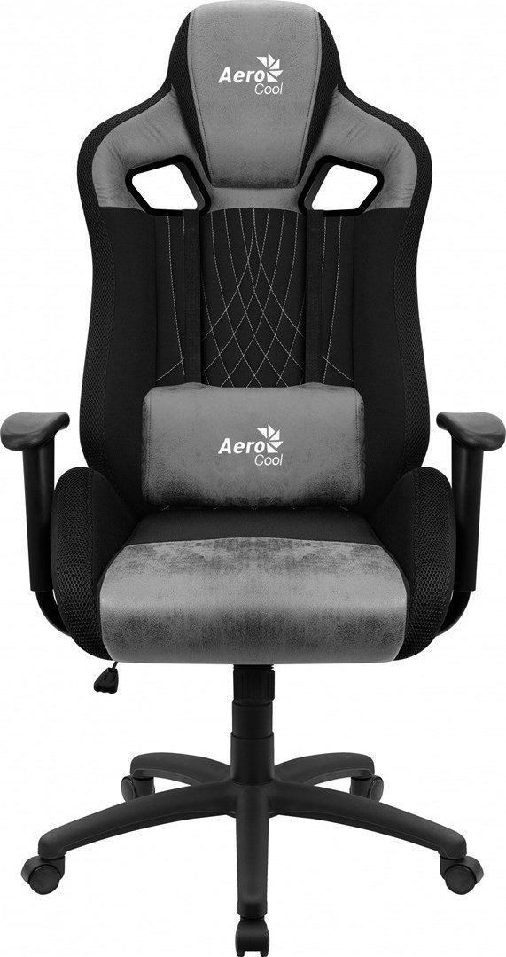 Aerocool EARL AeroSuede Universal gaming chair Black, Grey datorkrēsls, spēļukrēsls