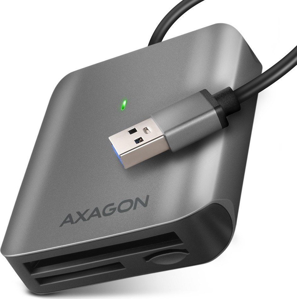 Axagon Aluminum high-speed USB-A 3.2 Gen 1 memory card reader. 3 slots, UHS-II. karšu lasītājs