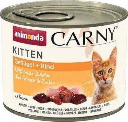 Animonda ANIMONDA Carny Kitten smak: drob,wolowina 200g 83964 (4017721839648) kaķu barība