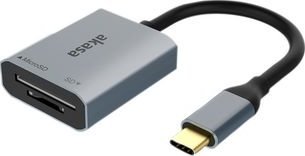 Akasa USB 3.2 Gen1 Type-C Dual Card Reader - silber karšu lasītājs