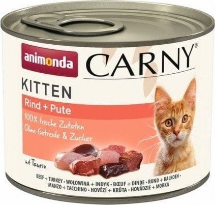 Animonda ANIMONDA Carny Kitten smak: wolowina,indyk 200g 83966 (4017721839662) kaķu barība