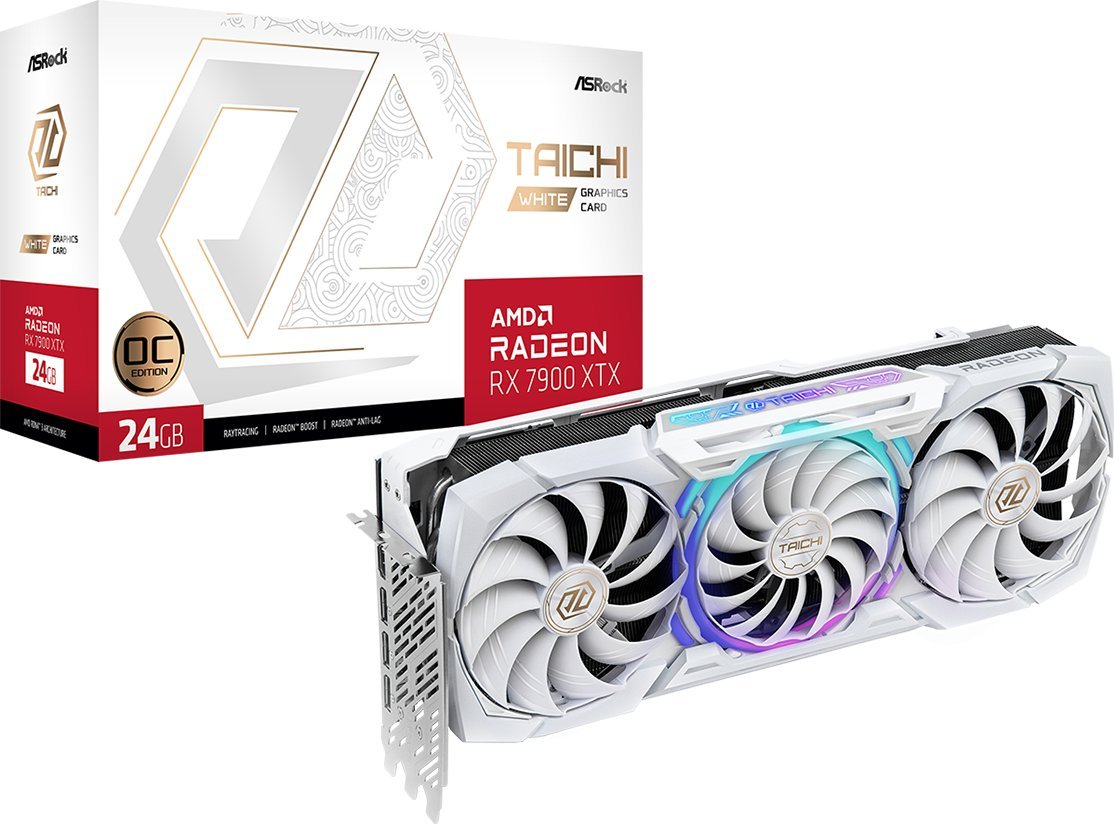 Graphics card Radeon RX 7900 XTX TAICHI 24GB OC GDDR6 384bit white video karte