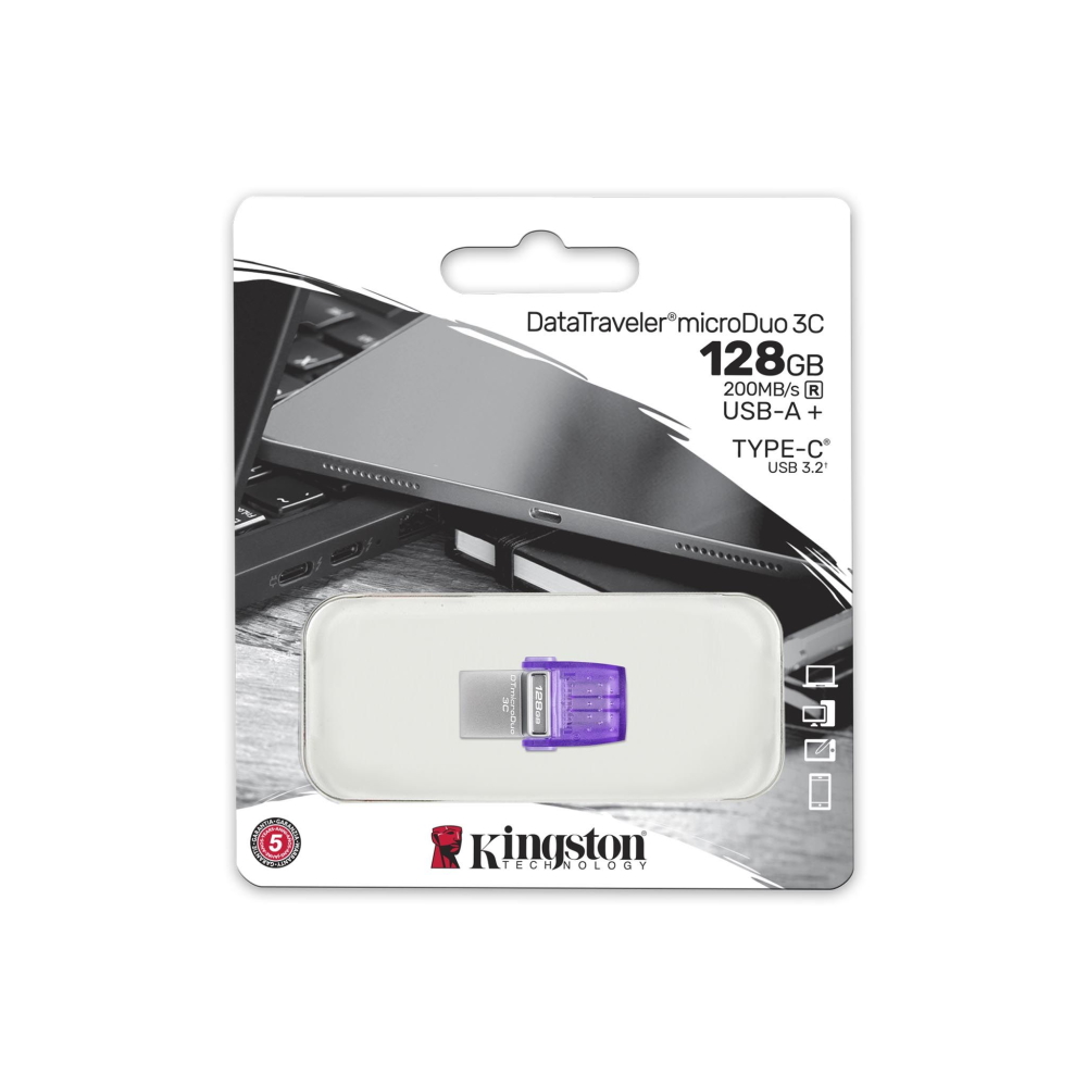 KINGSTON 128GB DataTraveler microDuo 3C USB Flash atmiņa