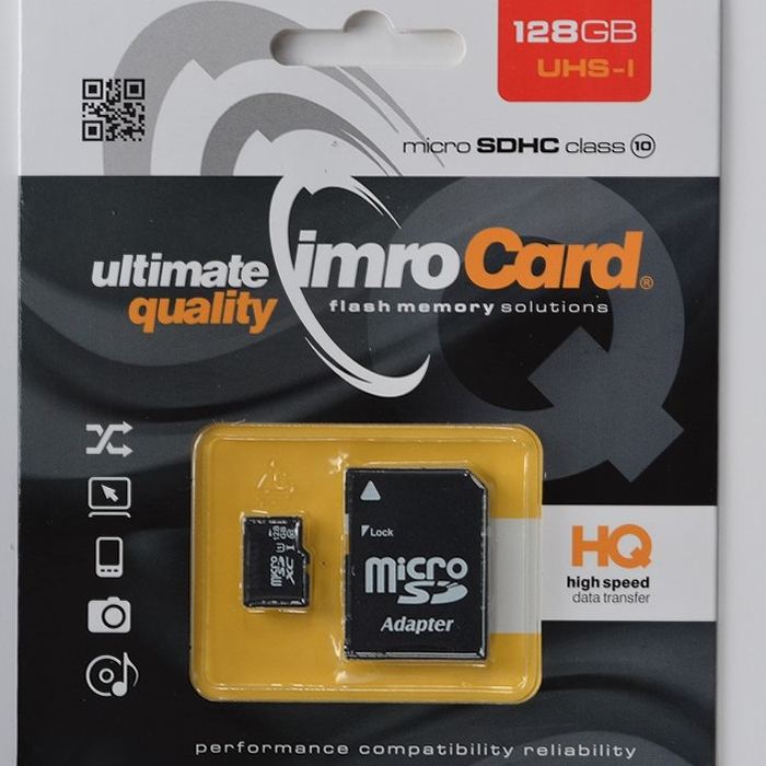 Imro memory card 128GB microSDHC cl. 10 UHS-I + adapter atmiņas karte