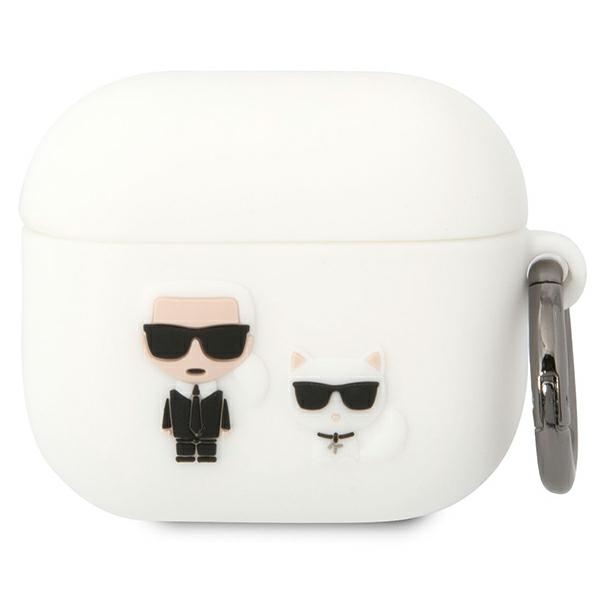 Karl Lagerfeld and Choupette Silicone Case for Airpods 3 White austiņas