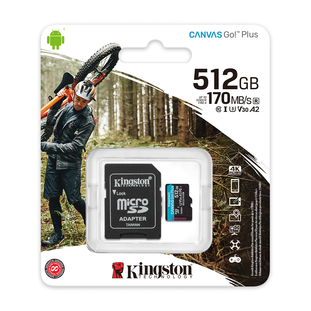 KINGSTON 512GB microSDXC Canvas Go Plus atmiņas karte