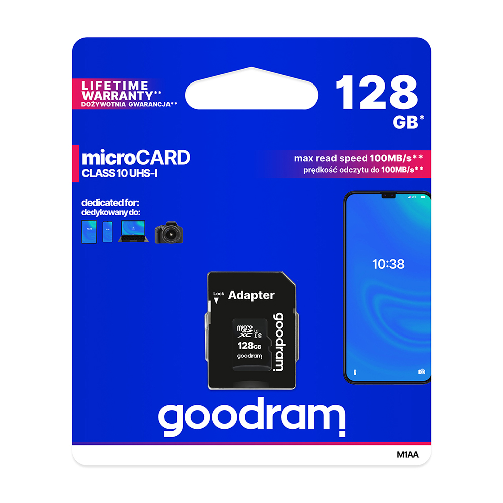 Goodram 128GB microSDXC class 10 UHS I + Adapter atmiņas karte