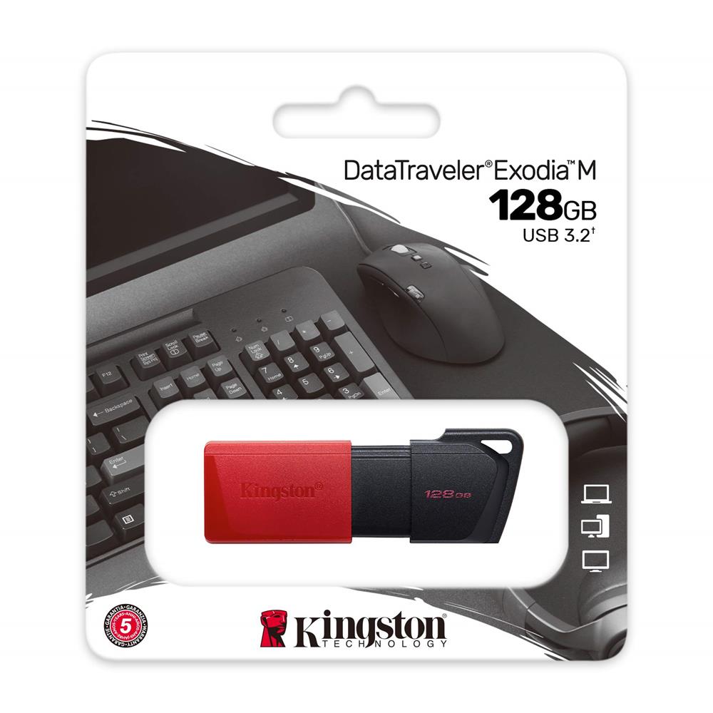 Kingston Exodia 128GB USB 3.2. Red USB Flash atmiņa