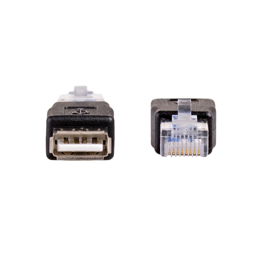 Akyga AK-AD-27 cable gender changer RJ45 USB 2.0 type A Black adapteris