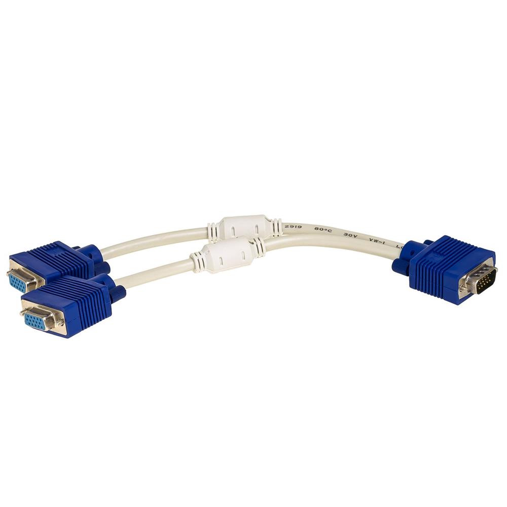 Akyga AK-AD-20 Cable: VGA 2x15cm VGA (D-Sub) White adapteris