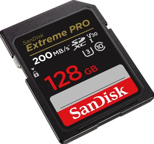 SanDisk SDXC 128GB Extreme Pro 200/90 MB/s V30 UHS-I U3 atmiņas karte