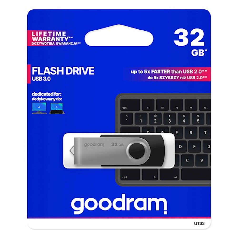 GOODRAM FLASHDRIVE 32GB USB 3.0 TWISTER Black USB Flash atmiņa