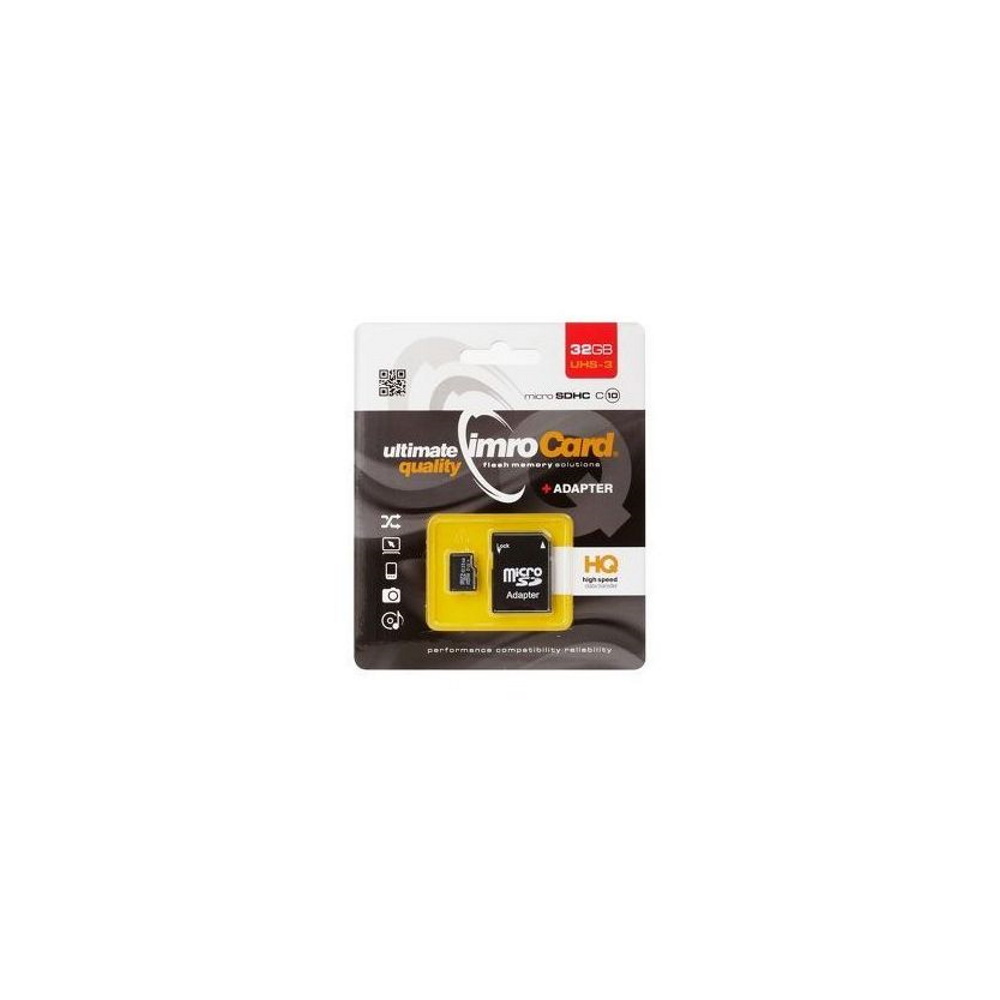 Imro memory card 32GB microSDHC cl. 10 UHS-3 + adapter atmiņas karte