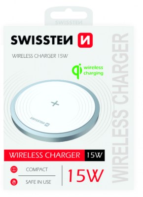 Swissten 15W Bezvadu lādētājs ar USB-C 1.5m kabeli iekārtas lādētājs