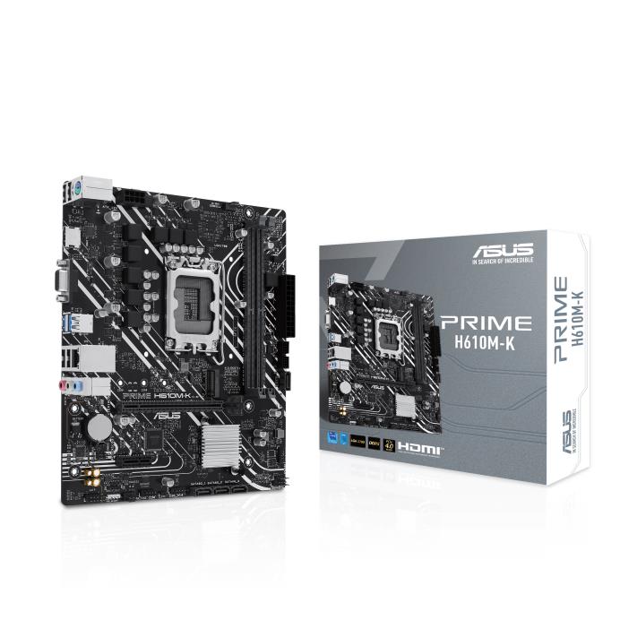 Mainboard|ASUS|Intel H610|LGA1700|Micro-ATX|Memory DDR5|Memory slots 2|1xPCI-Express 3.0 1x|1xPCI-Express 4.0 16x|1xM.2|1x15pin D-sub|1xHDMI pamatplate, mātesplate