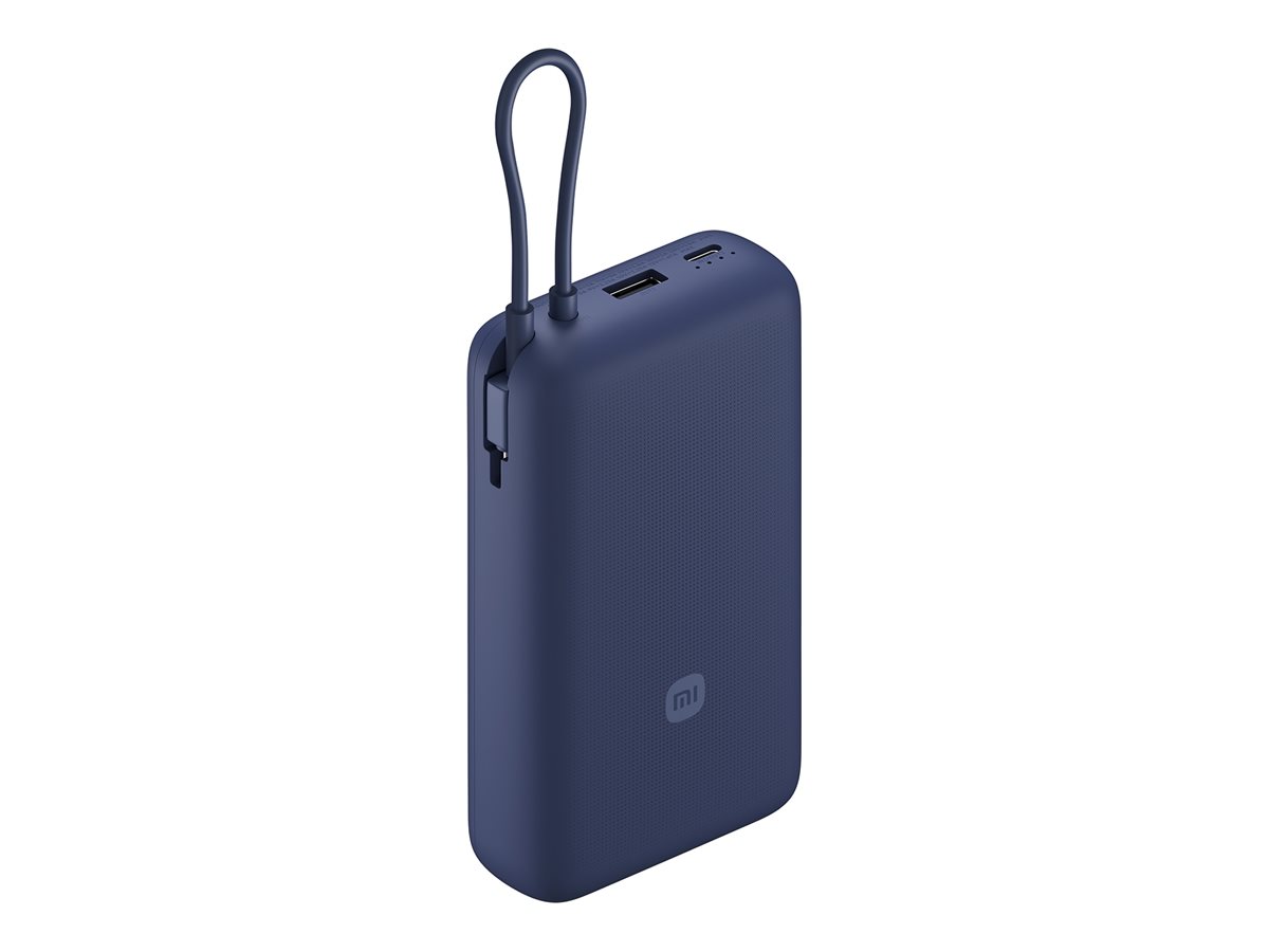 Xiaomi 33W Power Bank (Integrated Cable) | 20000 mAh | USB-C/USB-C cable/USB-A | Blue Powerbank, mobilā uzlādes iekārta