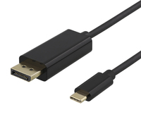 Deltaco USBC-DP200 video cable adapter 2 m USB Type-C DisplayPort Black 0202009171000