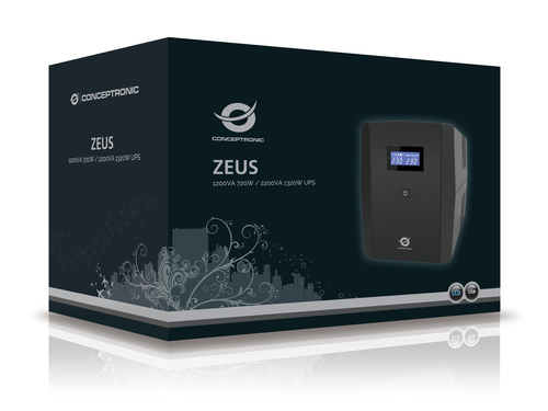 CONCEPTRONIC ZEUS USV 2200VA 1320W 6xIEC Socket     ,LAN,USB nepārtrauktas barošanas avots UPS