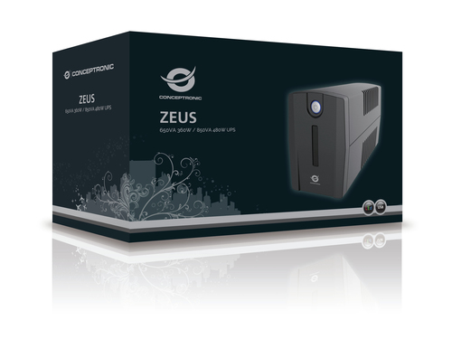 CONCEPTRONIC ZEUS USV  850VA  480W 2xSchuko         ,LAN,USB nepārtrauktas barošanas avots UPS