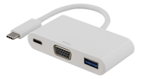Deltaco USBC-1069 interface hub USB 2.0 Type-C 1500 Mbit/s White 0201705310001 USB centrmezgli