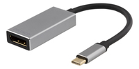 Deltaco USBC-DP2 video cable adapter 0.15 m USB Type-C DisplayPort Black, Silver 0201803230012