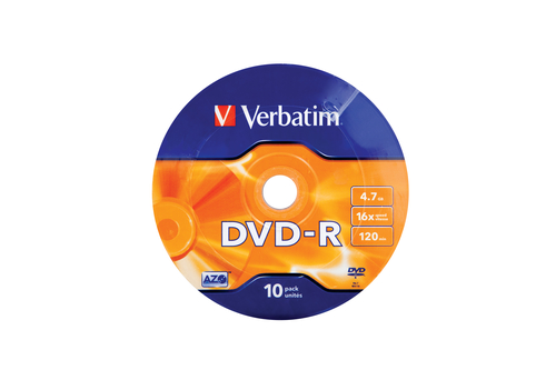Verbatim DVD-R  | 4,7GB | 16x | Matt Silver | WRAP 10 pack matricas