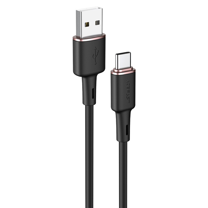 Kabel USB Acefast USB-A - USB-C 1.2 m Czarny (6974316280767) USB kabelis