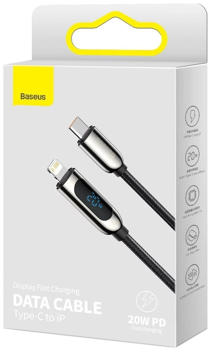 Baseus USB-C - Lightning-Kabel PD 20 W 1 m - Black(CATLSK-01) 6953156208636 USB kabelis