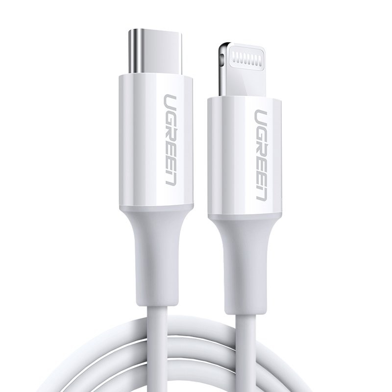 Ugreen USB Typ C - Lightning MFI cable 1m 3A 18W white (10493) USB kabelis