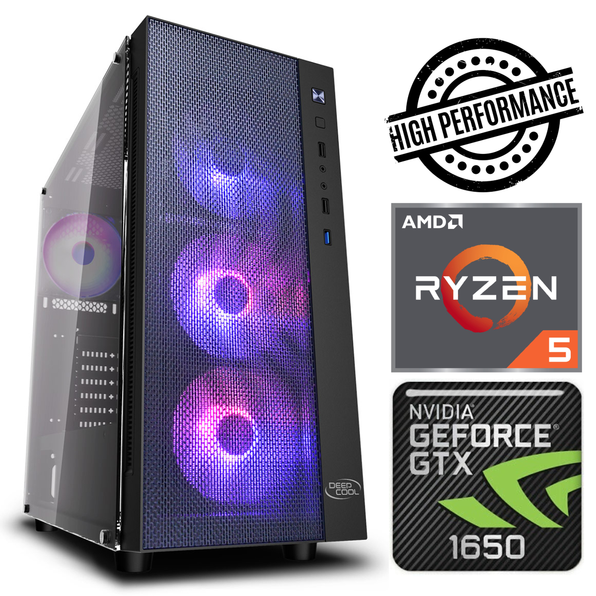 INTOP Ryzen 5 3600 8GB 480SSD M.2 NVME+2TB GTX1650 4GB no-OS RW18729NS (ENS411518729) dators