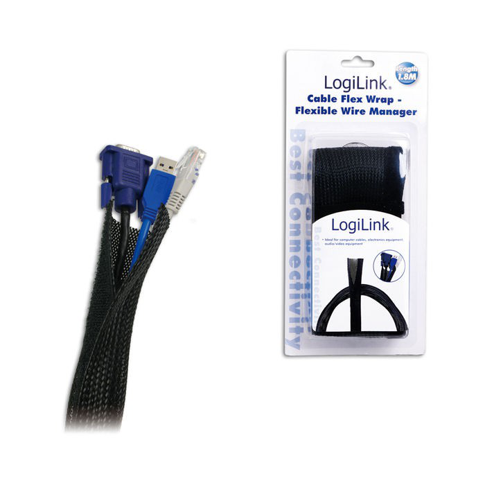 LOGILINK - Flexible Cable Organizer, Black