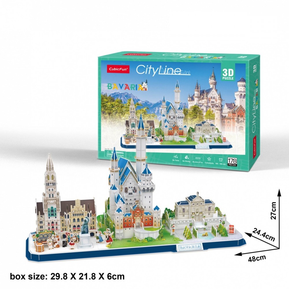 CUBIC FUN CITY LINE 306-20267 3D PUZZLE - BAVARIA puzle, puzzle