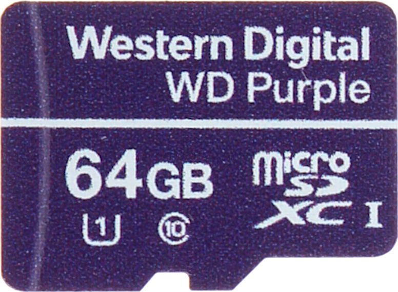 Karta WD Purple MicroSDXC 64 GB Class 10 UHS-I/U1  (SD-MICRO-10/64-WD) SD-MICRO-10/64-WD (5902887053511) atmiņas karte