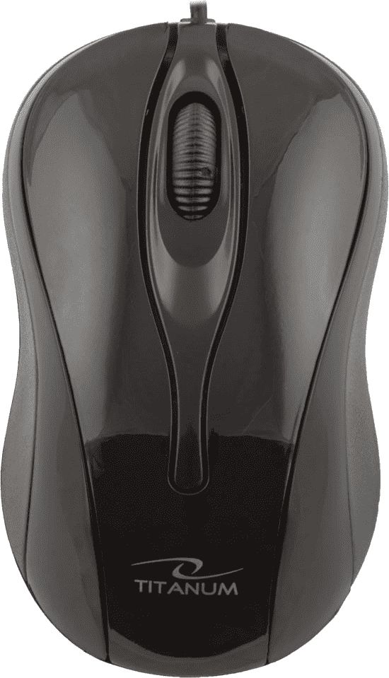 TITANUM Wired Mouse Optical TM103K USB | 1000 DPI |Black| BLISTER Datora pele