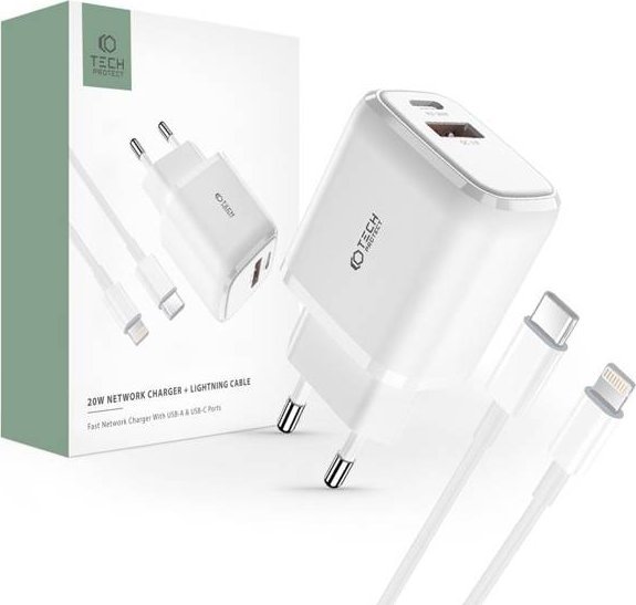 Ladowarka Tech-Protect 1x USB-A 1x USB-C 3 A (THP1535) THP1535 (5905601815129) iekārtas lādētājs