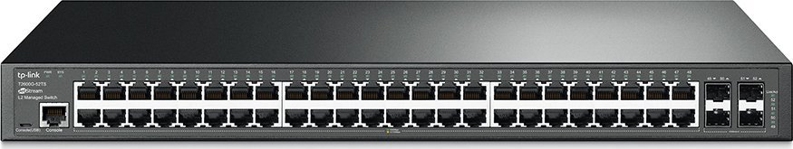 TP-Link T2600G-52TS (TL-SG3452) JetStream L2 Gbit Switch 48x 10/100/1000+4 SFP komutators