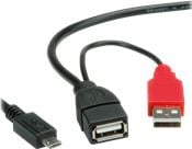 Kabel USB Roline USB A/micro USB, black, 1m (19.08.1009) USB kabelis