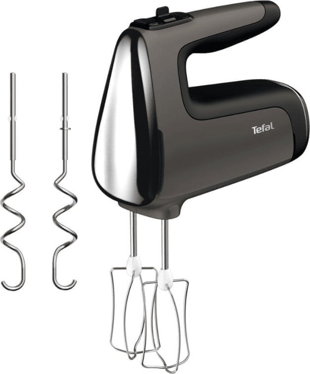 TEFAL | HT650E38 PowerMix Silence | Hand Mixer | 600 W | Number of speeds 5 | Turbo mode | Black/Grey Blenderis