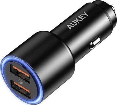 CC-Y17S Aluminium Car Charger 2xUSB QC 3.0 36W LED iekārtas lādētājs