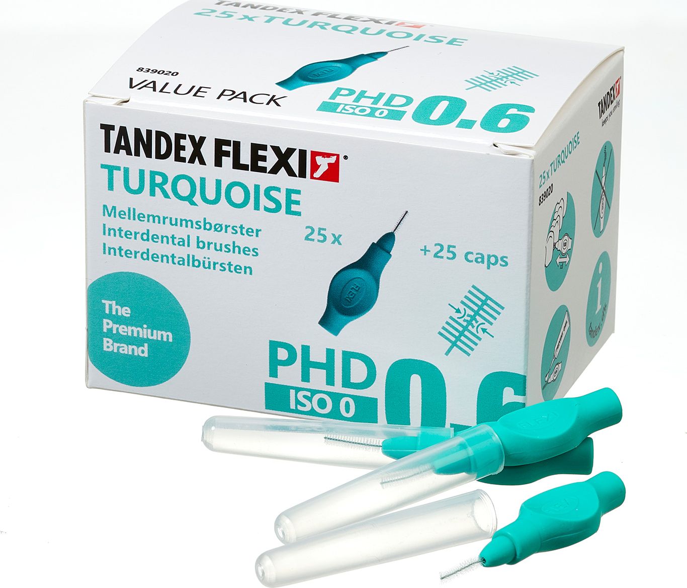 Tandex Tandex (25 szt.) szczoteczek Flexi X-micro Turquise (morski) 839020 (5902205591114) mutes higiēnai