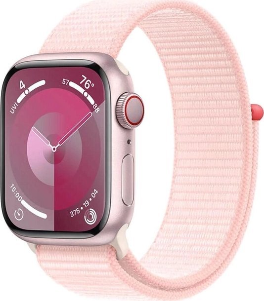 Watch Series 9 GPS + Cellular 41mm Pink Aluminium Case with Light Pink Sport Loop Viedais pulkstenis, smartwatch