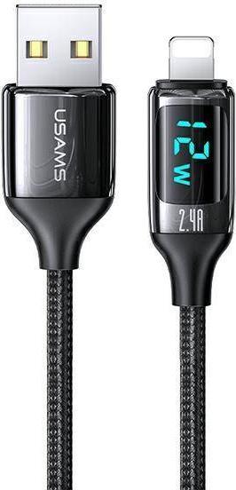 Kabel USB Usams USB-A - Lightning 1.2 m Czarny (6958444975399) 6958444975399 (6958444975399) USB kabelis