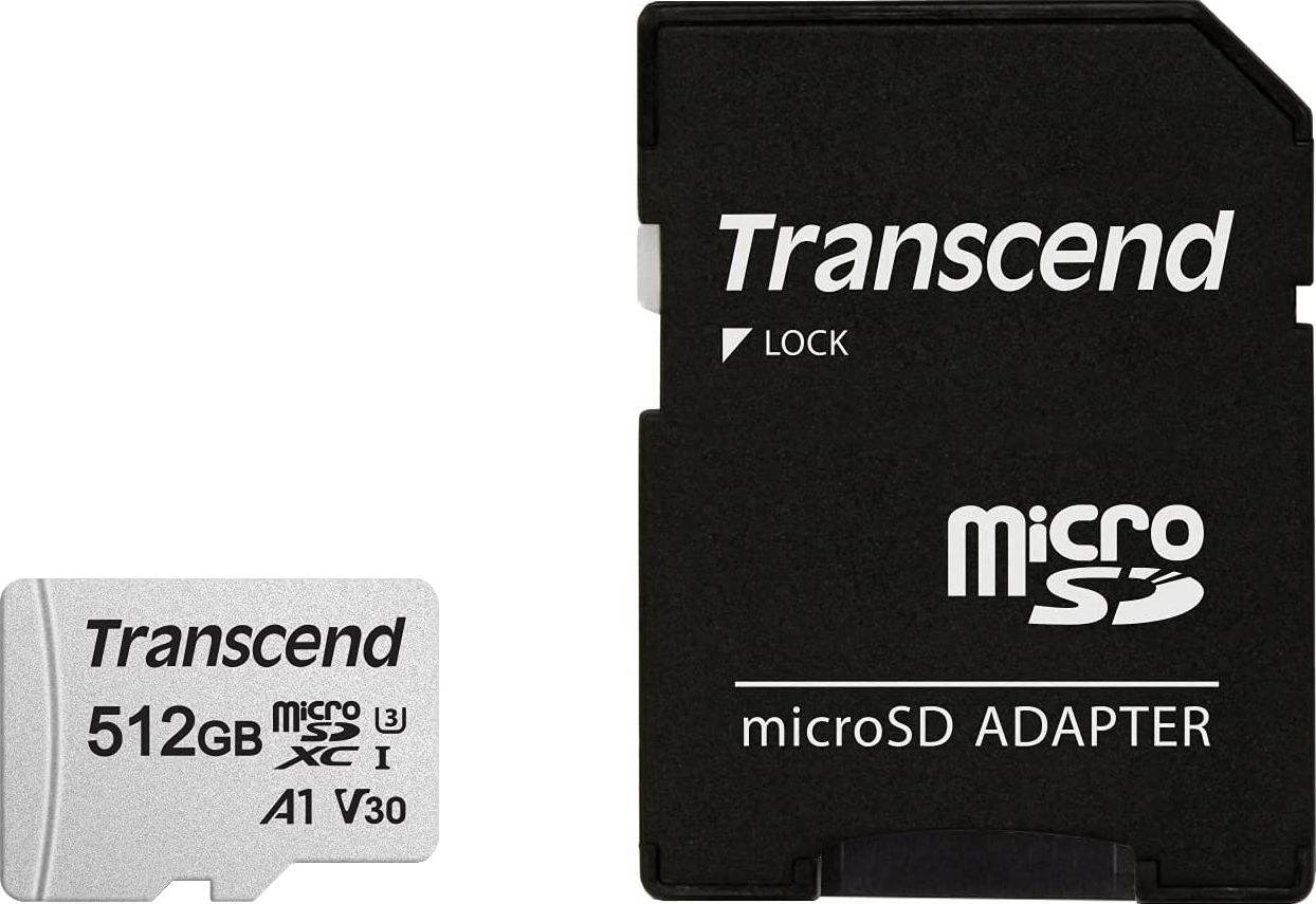 Transcend microSDXC 300S-A 512GB Class 10 UHS-I U3 V30 A1 atmiņas karte