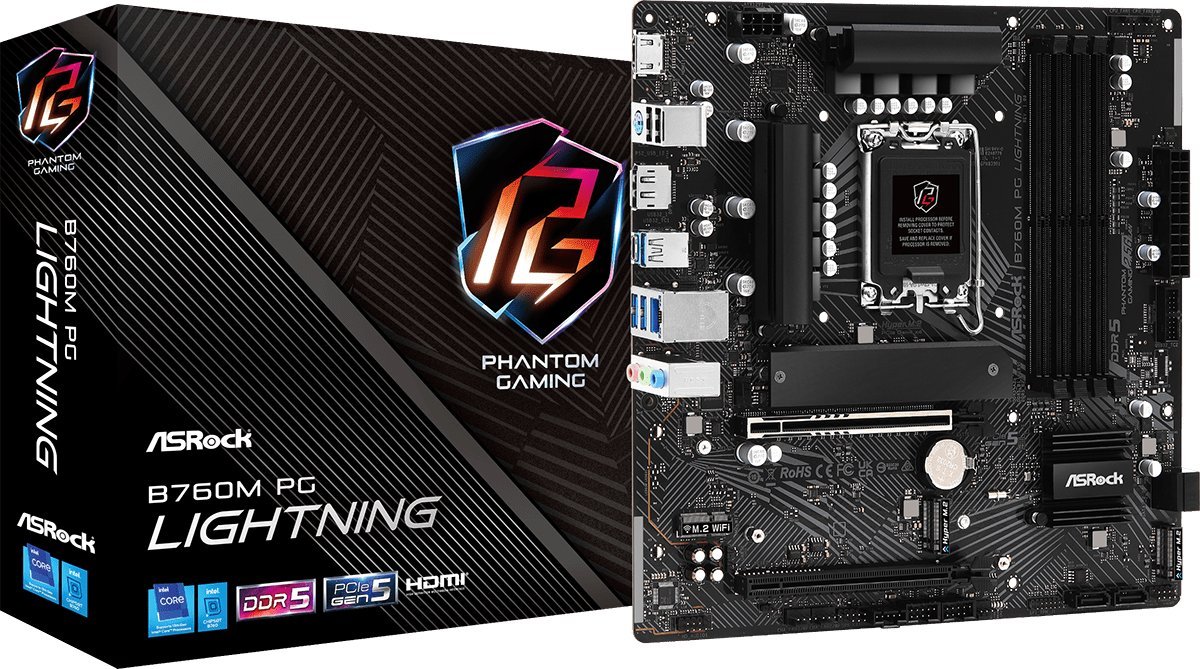 ASRock B760M PG Lightning pamatplate, mātesplate