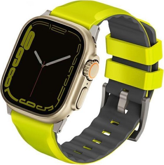 Uniq Pasek UNIQ Linus Apple Watch 4/5/6/7/SE/8/Ultra 44/45/49mm Airosoft Silicone limonkowy/lime green UNIQ896 (8886463684399)